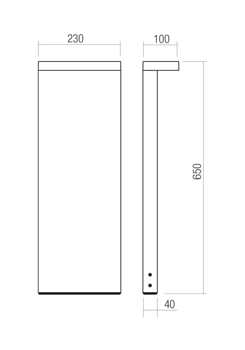 Kant 91040 – REDO LED garden bollard in matt black, 15W, 2700K, IP65