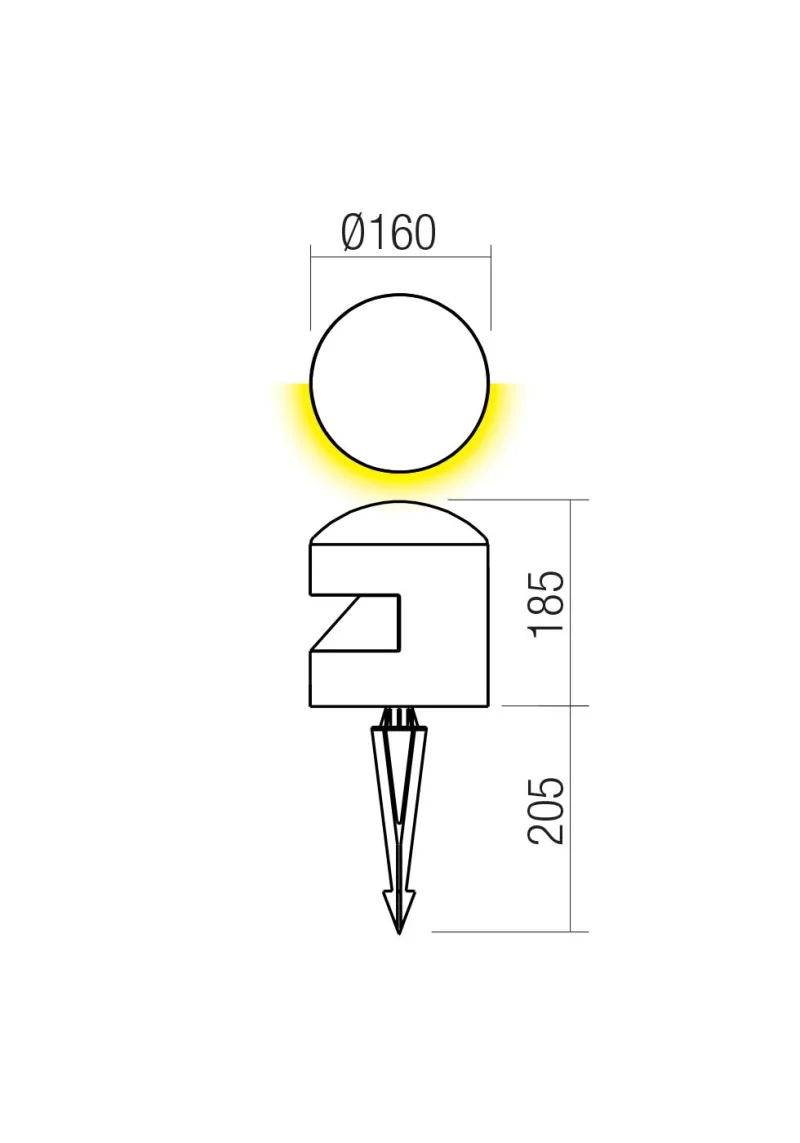 Cliff 91102 – REDO LED garden bollard with spike light in-ground in terracotta, 8W, 3000K, IP65