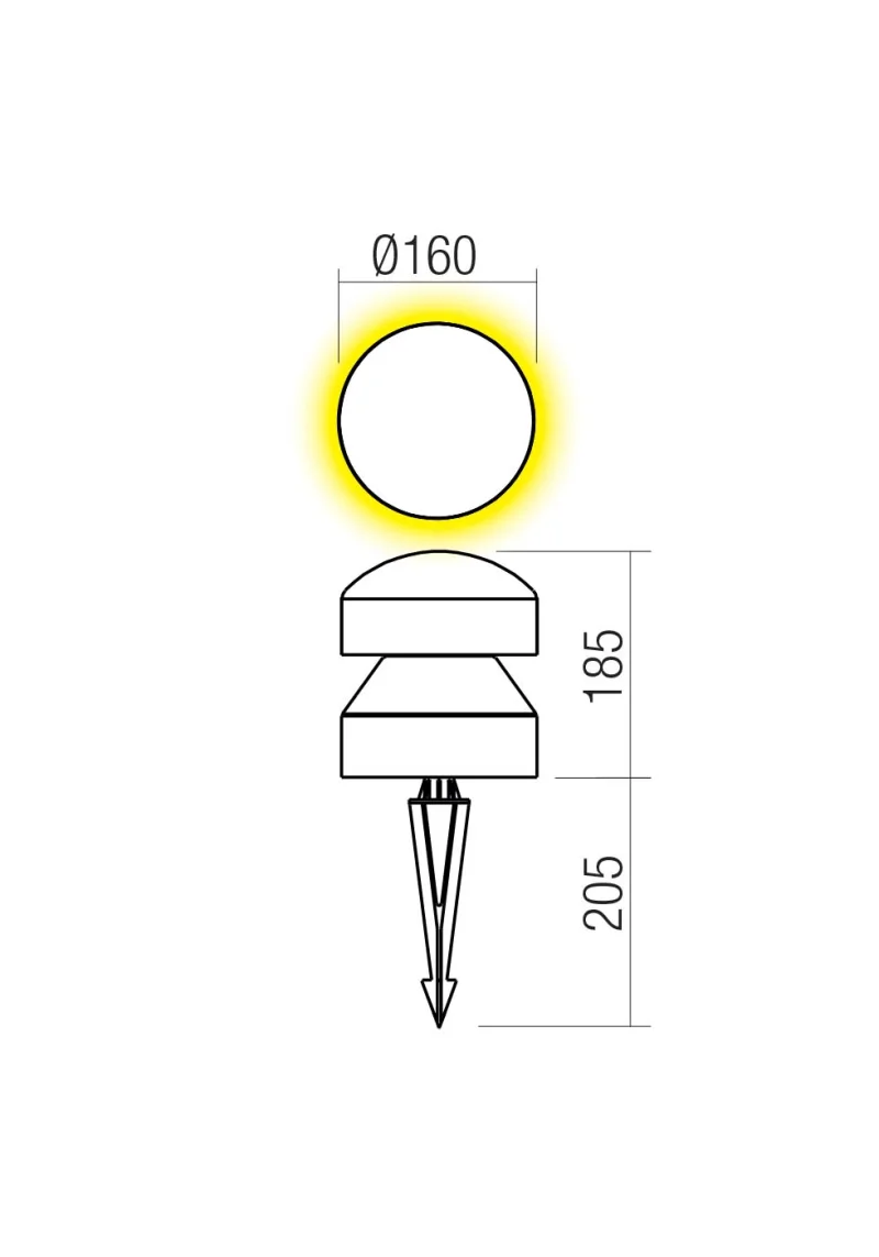 Cliff 91110 – REDO LED garden bollard with spike light in-ground in terracotta, 8W, 3000K, IP65