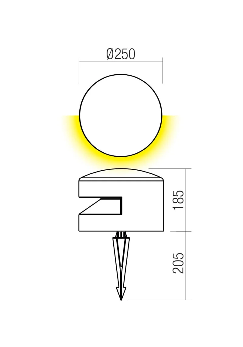 Cliff 91114 – REDO LED garden bollard with spike light in-ground in dark grey, 15W, 2700K, IP65