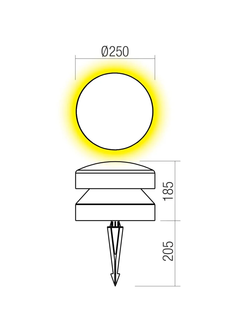 Cliff 91122 – REDO LED garden bollard with spike light in-ground in dark grey, 15W, 2700K, IP65