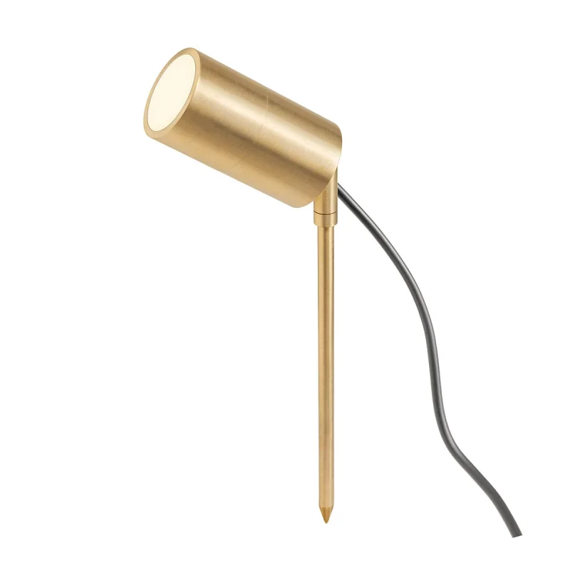 In-Ground Lights Stake 91169 – REDO garden floodlight with spike light in-ground in natural brass, 1X7W, IP65