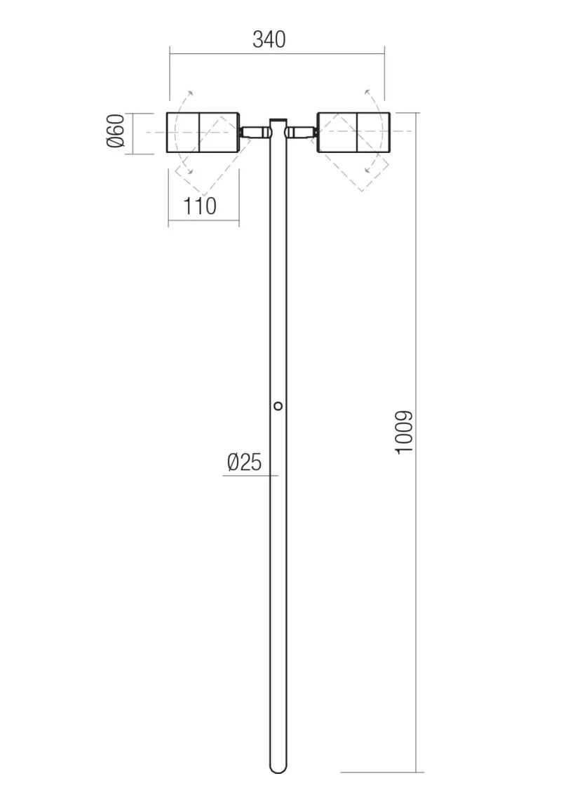 Stake 91174 – REDO градински прожектор с колче за земя в античен месинг, 2X7W, IP65