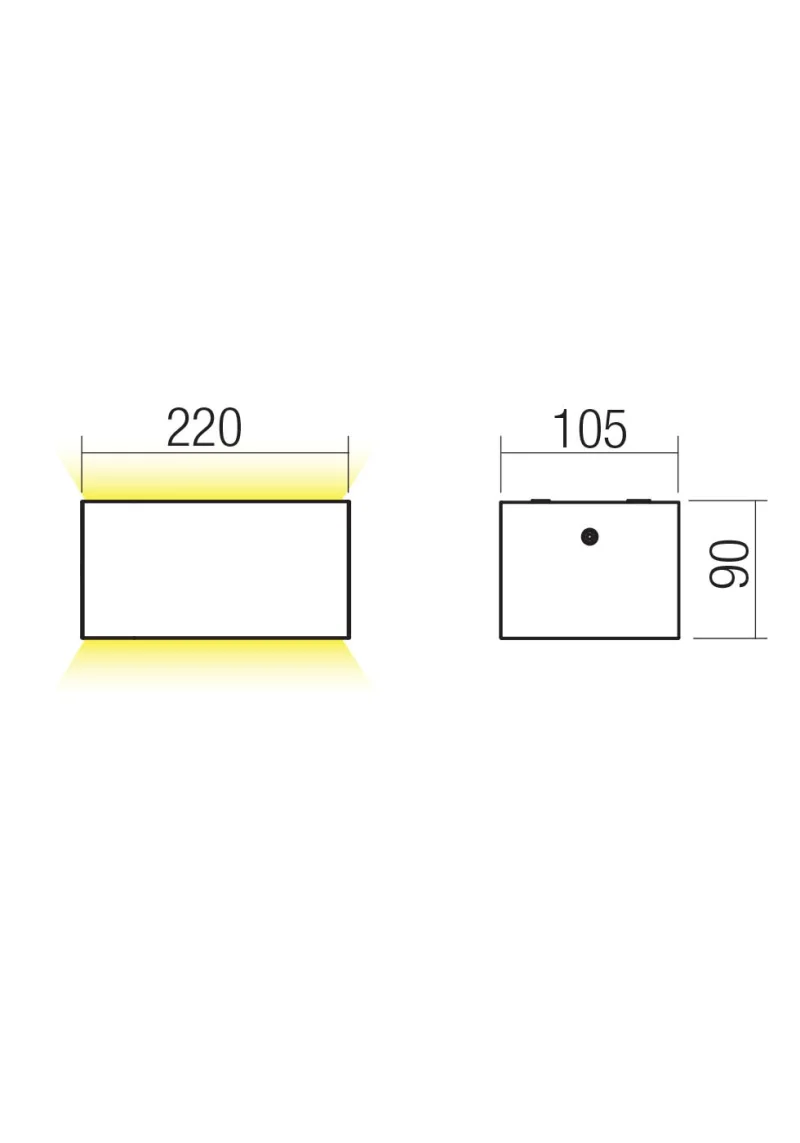 Limas 91223 – REDO LED facade wall light in matt white, 2x12W, 2700K, IP65