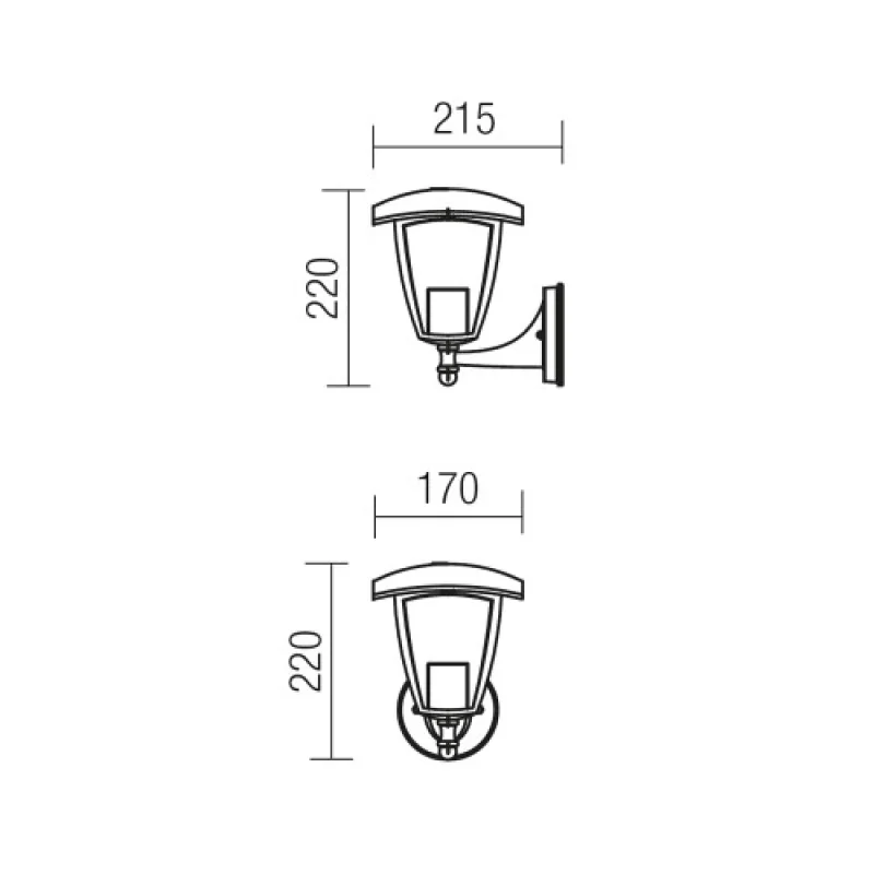 Edmond 9154 – Smarter garden wall light in black, 1X28W