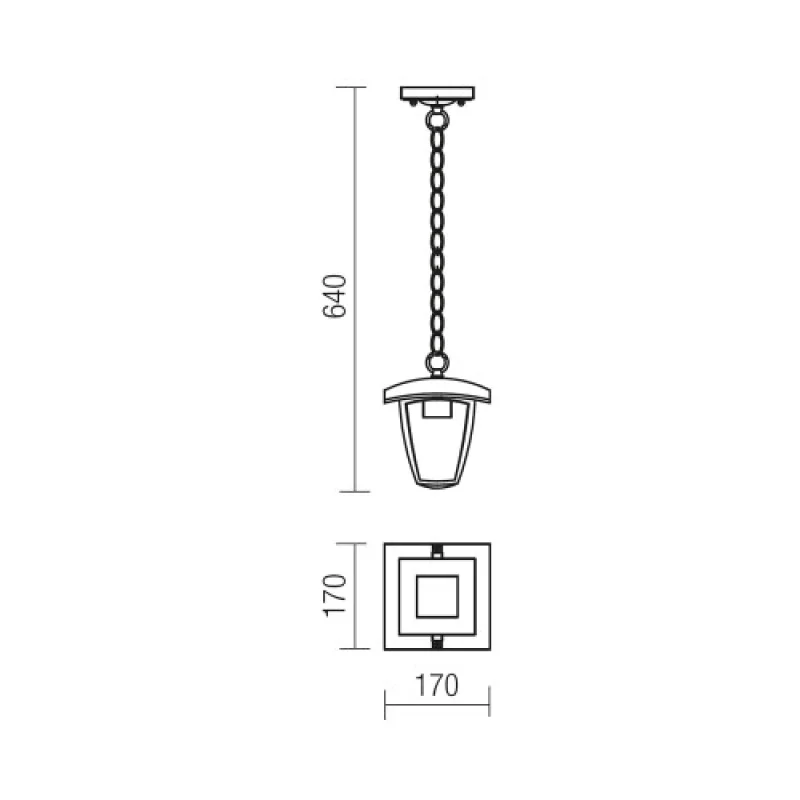 Edmond 9156 – Smarter garden pendant in black, 1X28W