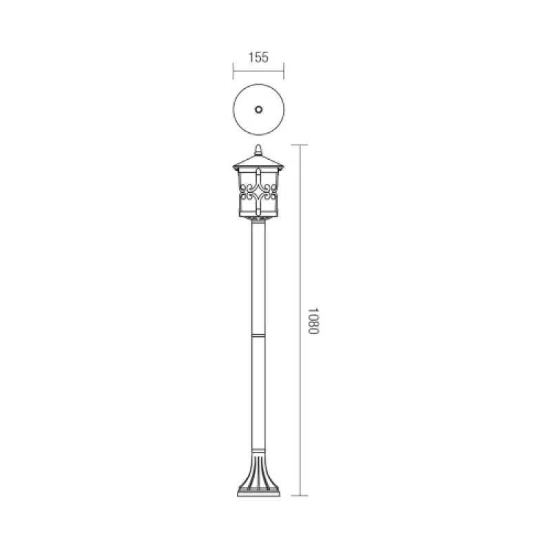 Tirol 9262 – Smarter garden bollard in antique black, 1X42W
