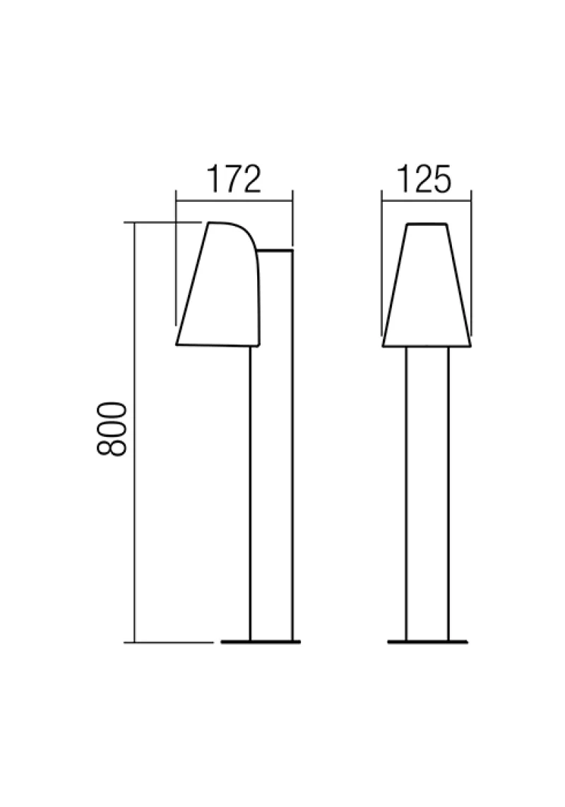 Alvar 9532 – REDO garden bollard in dark brown, 1x35W, IP44