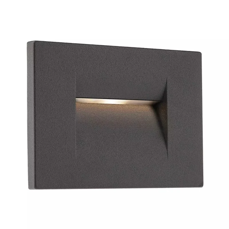 Outdoor Downlights Inner 9547 – REDO LED facade downlight for recessed mounting in wall in dark grey, 3W, 4000K, IP65