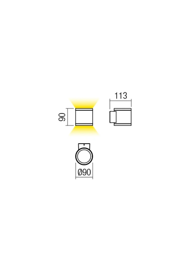 Eta 9593 – REDO LED фасаден аплик в тъмно кафяв, 2x6W, 4000K, IP54