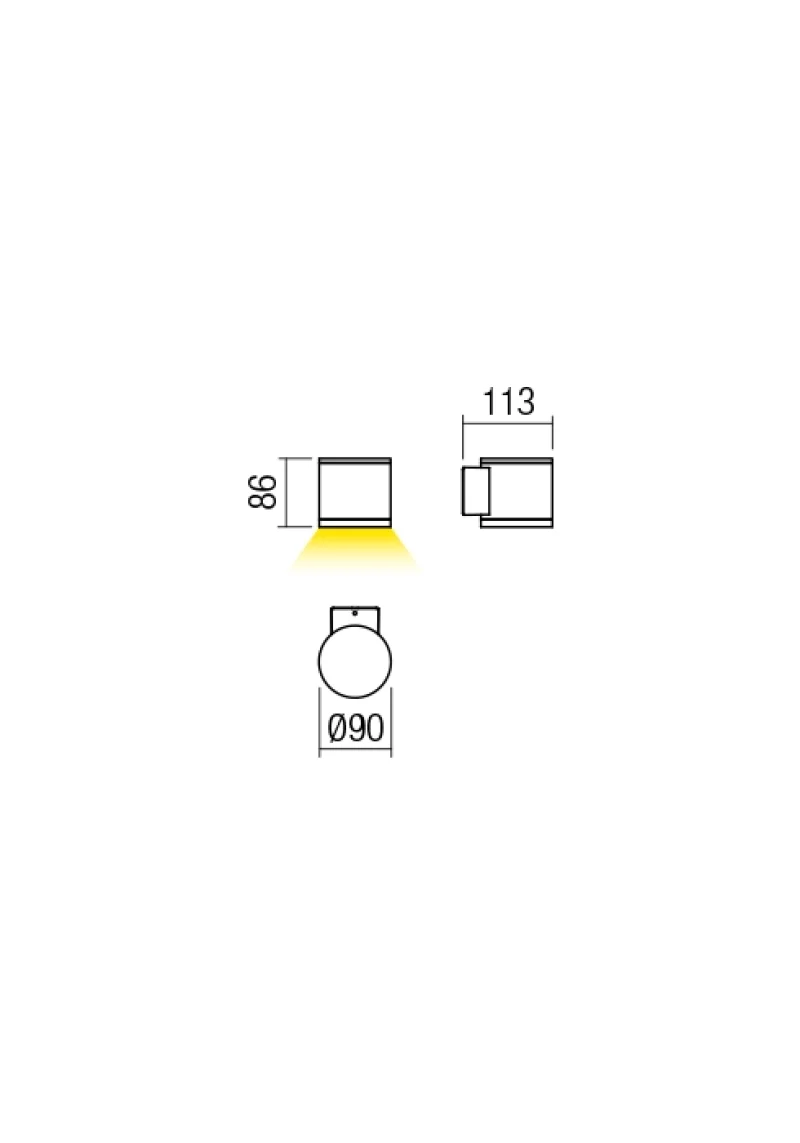 Eta 9594 – REDO LED фасаден аплик в антрацит, 1x6W, 3000K, IP54