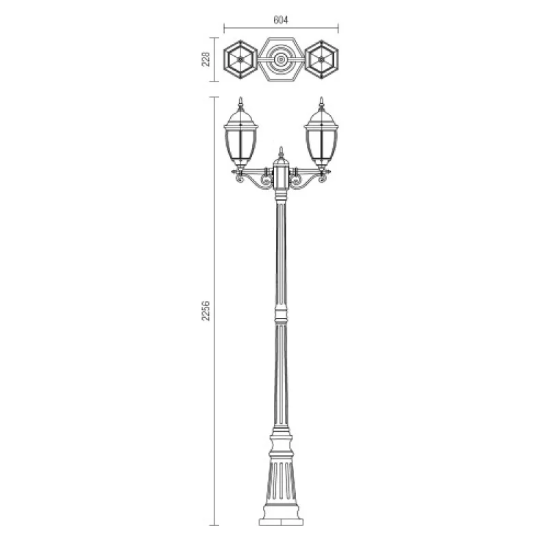 Sevilla 9609 – Smarter градински стълб в антично черен, 2X42W
