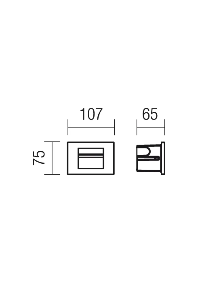 Inner 9636 – REDO LED фасадна луна за вграждане в стена в тъмно сив, 3W, 3000K, IP65