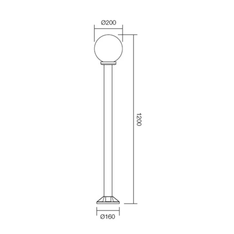 Sfera 9766 – Smarter garden bollard in black, 1X28W