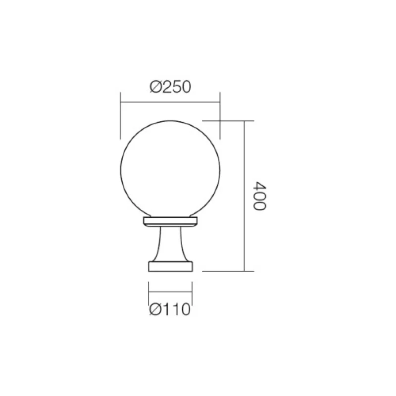 Sfera 9775 – Smarter garden bollard in black, 1X28W