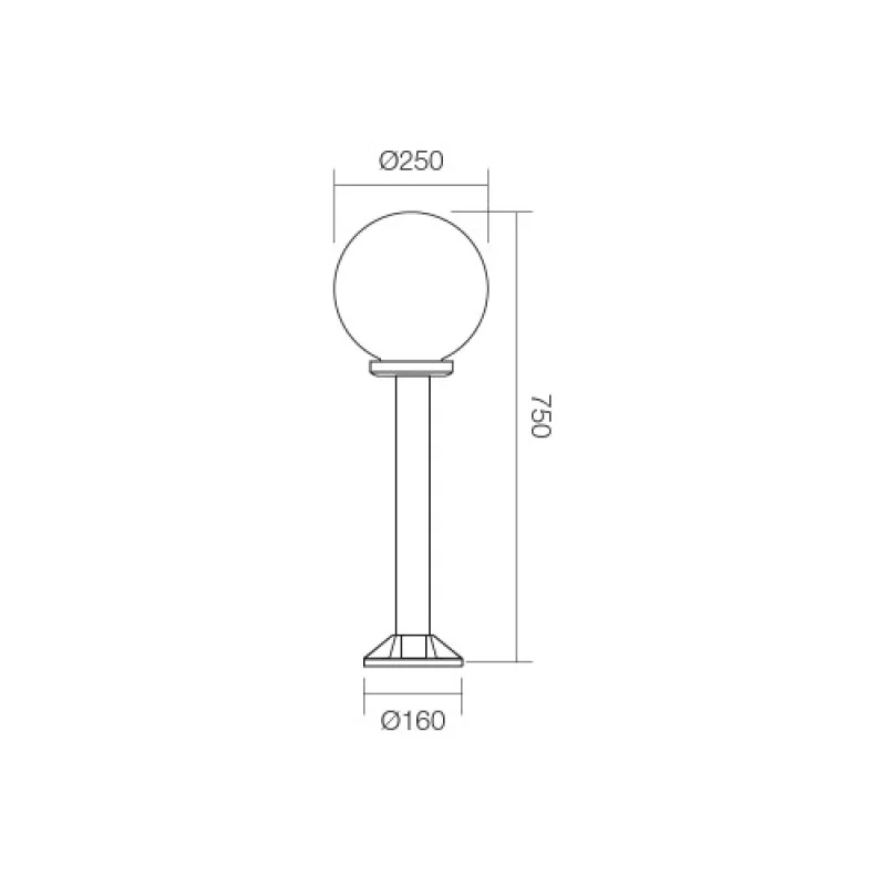 Sfera 9780 – Smarter градински стълб в черен, 1X42W