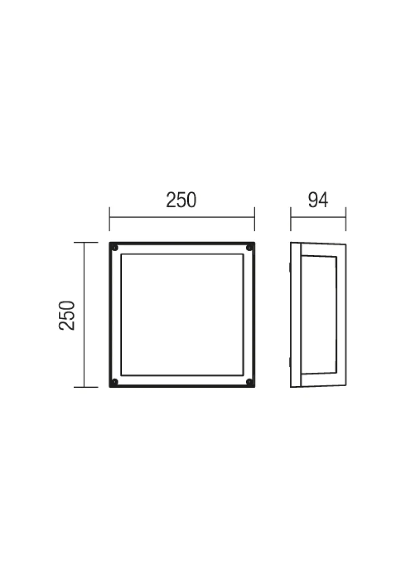 Brick 9892 – REDO facade ceiling light in anthracite, 2x42W, IP54