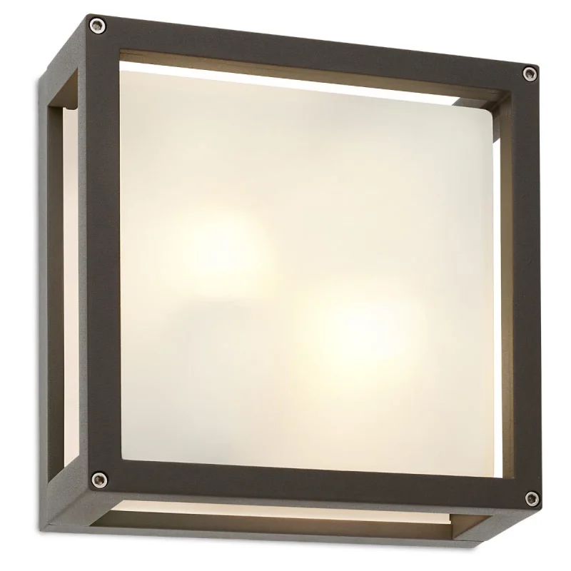 Outdoor Ceiling Lights Brick 9892 – REDO facade ceiling light in anthracite, 2x42W, IP54