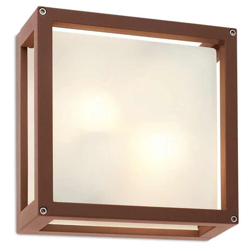 Outdoor Ceiling Lights Brick 9893 – REDO facade ceiling light in brown, 2x42W, IP54