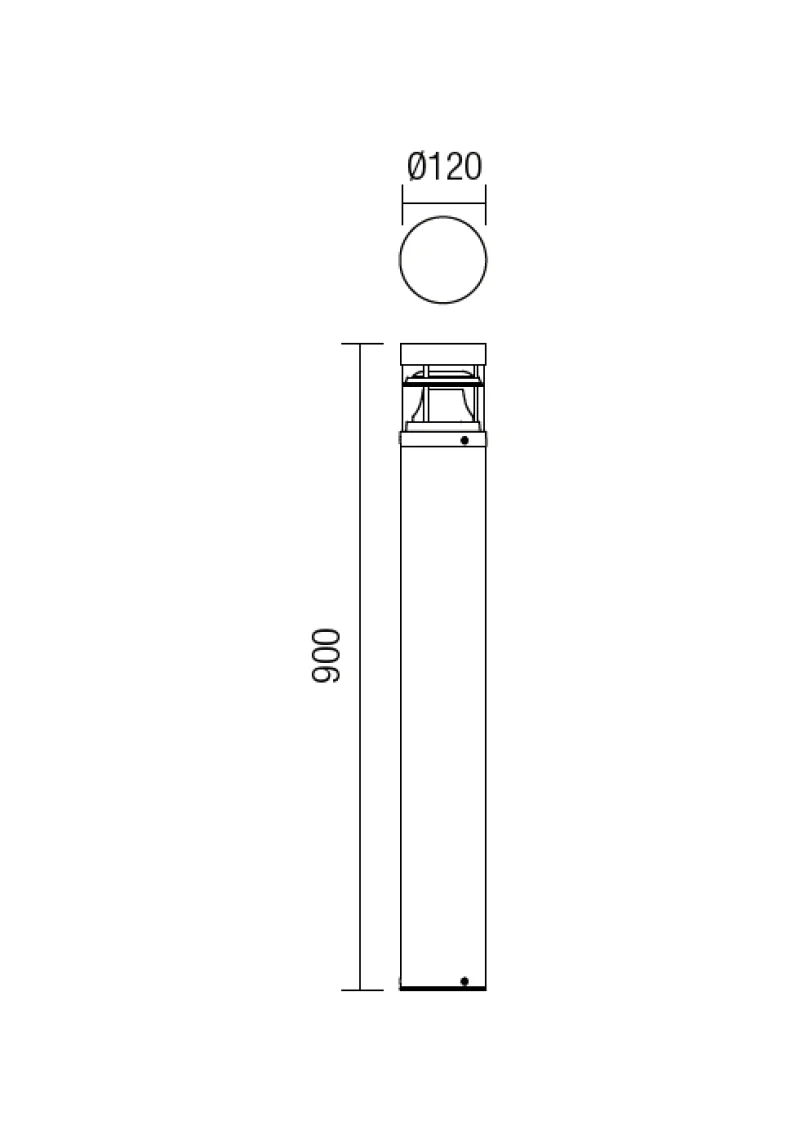 Spark 9941 – REDO LED garden bollard in anthracite, 12W, 3000K, IP54