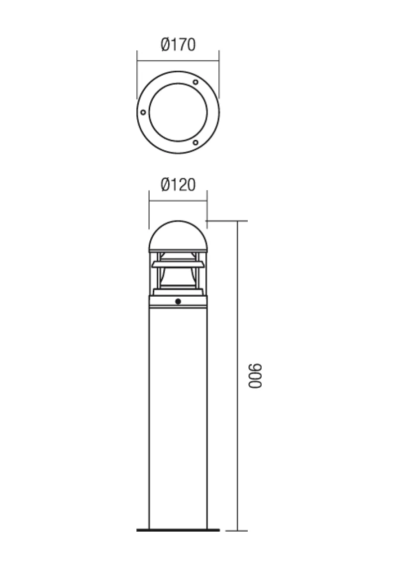 Argo 9945 – REDO градински стълб в антрацит, 1x42W, IP54