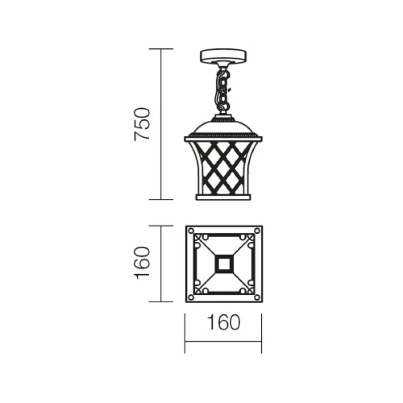 Bremen 9952 – Smarter garden pendant in black, 1X42W