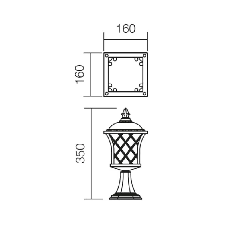 Bremen 9953 – Smarter garden bollard in black, 1X42W