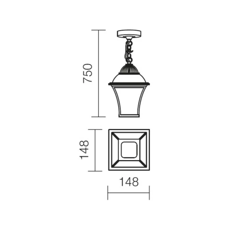 Avignon 9959 – Smarter градински пендел в антично кафяв, 1X42W