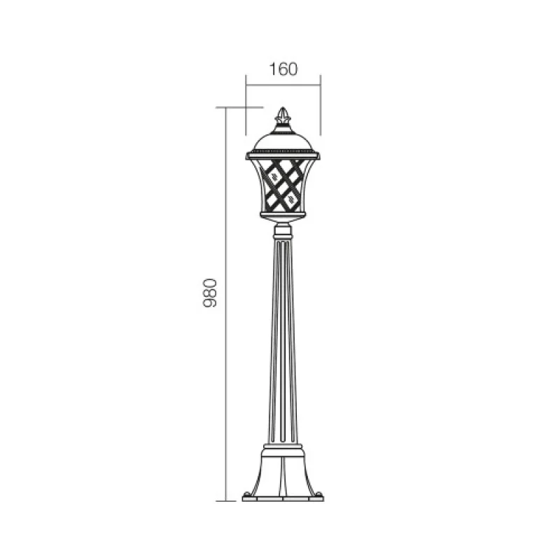 Bremen 9961 – Smarter garden bollard in black, 1X42W