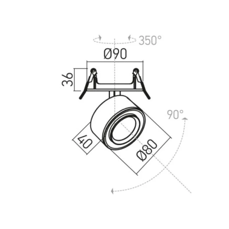 Xarte AR03NWSBK – Arelux LED луна за вграждане в черен, 1X18W, 4000K, IP40