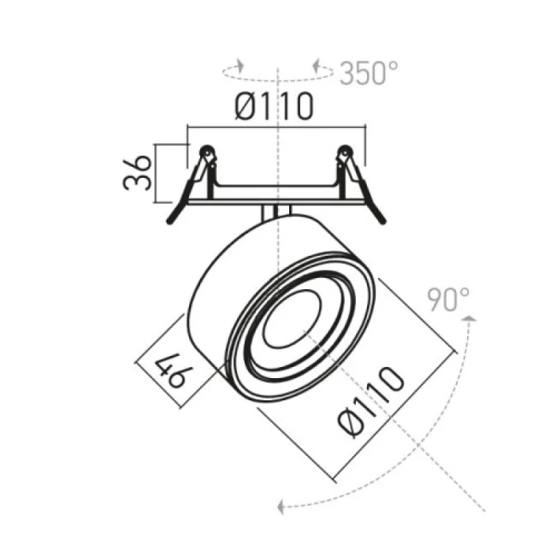 Xarte AR04WWSWH – Arelux LED луна за вграждане в бял, 1X28W, 3000K, IP40