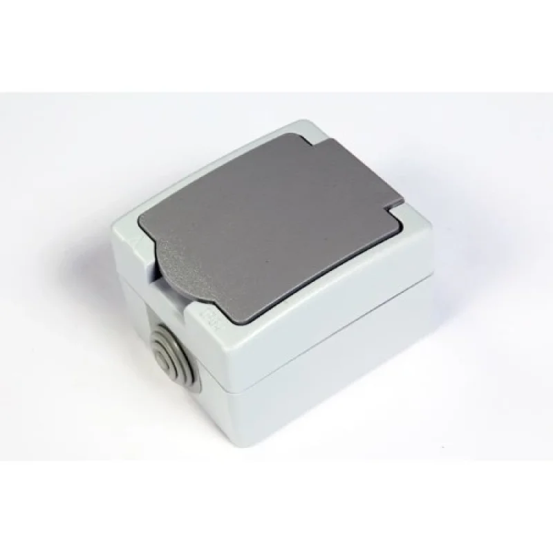 Courbi Schuko socket 2P+E IP54 Grey - Courbi Surface CR32-20012-003