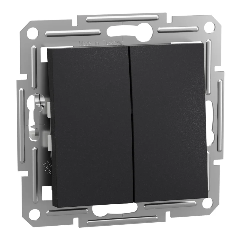 Schneider Electric Double two-way switch 10A without frame Anthracite - SCHNEIDER ELECTRIC Asfora EPH0600171