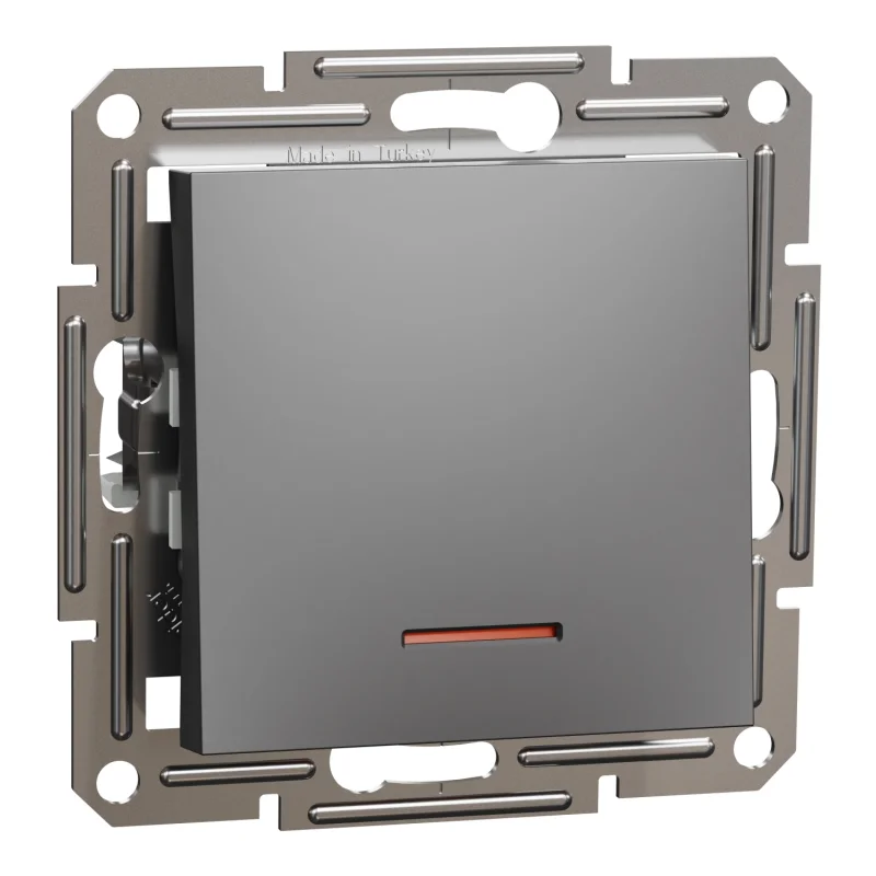 Schneider Electric One-way switch with backlight 10A Anthracite without frame - Schneider Electric Asfora EPH1400171