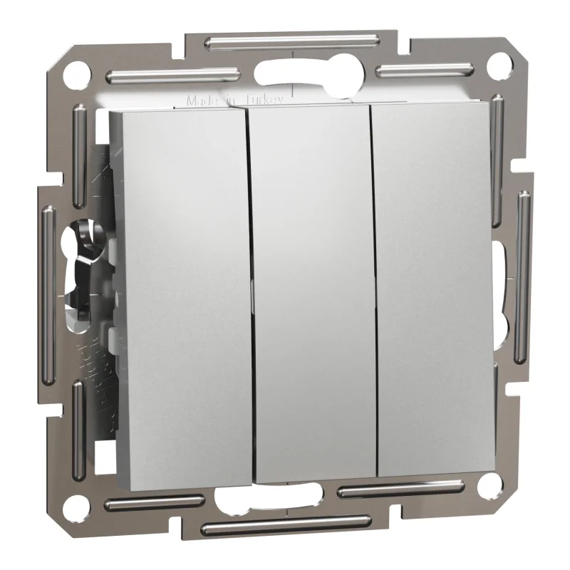 Schneider Electric Троен ключ 10А без рамка Алуминий - SCHNEIDER ELECTRIC Asfora EPH2100161