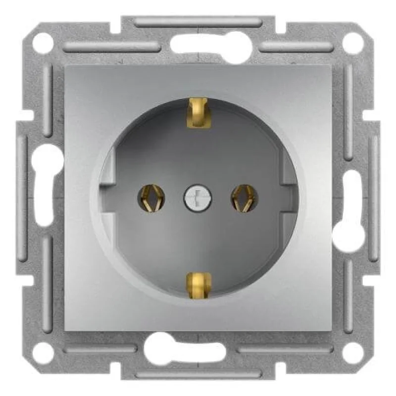 Контакт Шуко 16A без рамка Алуминий - SCHNEIDER ELECTRIC Asfora EPH2900161