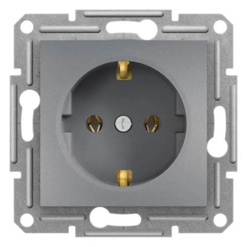 Schneider Electric Контакт Шуко 16A без рамка Стомана - SCHNEIDER ELECTRIC Asfora EPH2900162
