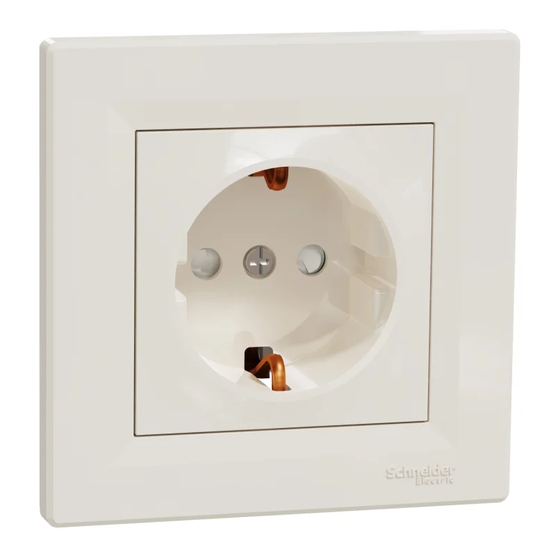 Schneider Electric Контакт Шуко с детска защита 16A Крем - SCHNEIDER ELECTRIC Asfora EPH2900223