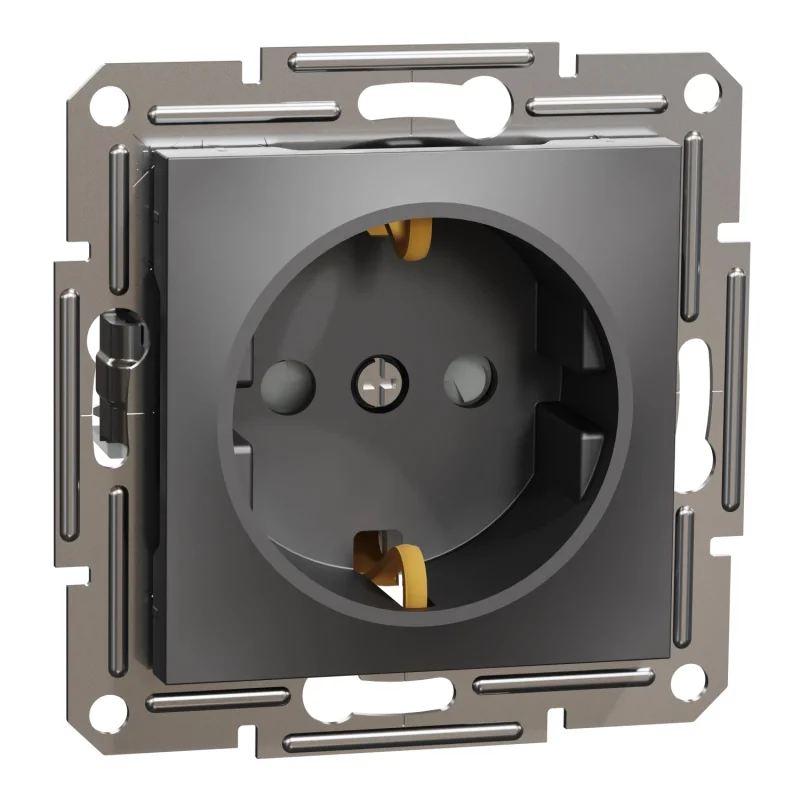 Контакт Шуко с детска защита 16A без рамка Антрацит - SCHNEIDER ELECTRIC Asfora EPH2900271