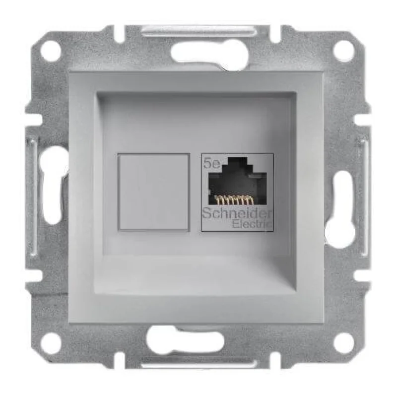 Schneider Electric Outlet RJ45 Cat.5e UTP without frame Aluminium - SCHNEIDER ELECTRIC Asfora EPH4300161