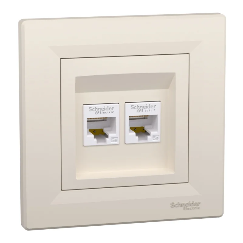 Outlet 2x RJ45 UTP Cat.5e Cream - Schneider Electric Asfora EPH4400123