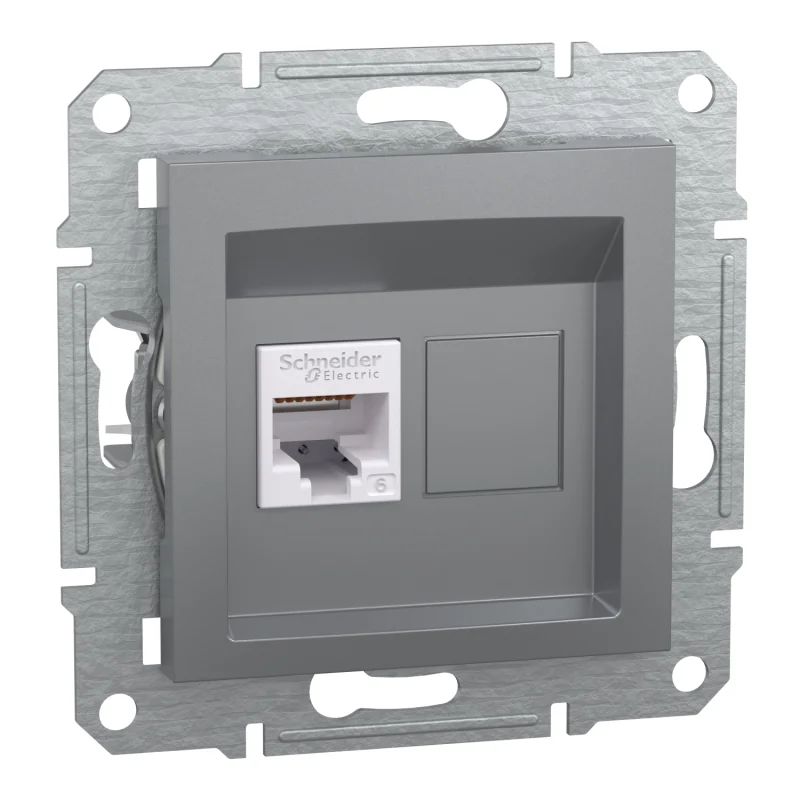 Schneider Electric Розетка RJ45 UTP Cat.6 Стомана без рамка - Schneider Electric Asfora EPH4700162