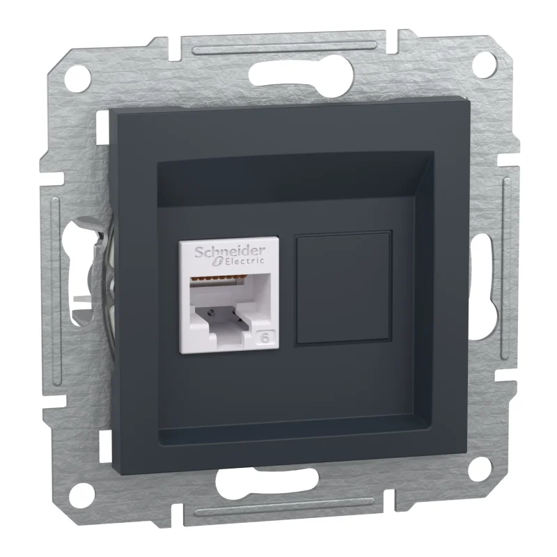 Schneider Electric Outlet RJ45 UTP Cat.6 without frame Anthracite - SCHNEIDER ELECTRIC Asfora EPH4700171