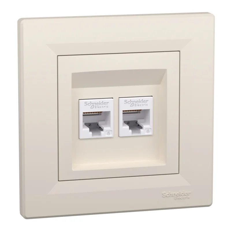 Schneider Electric Outlet 2x RJ45 UTP Cat.6 Cream - Schneider Electric Asfora EPH4800123