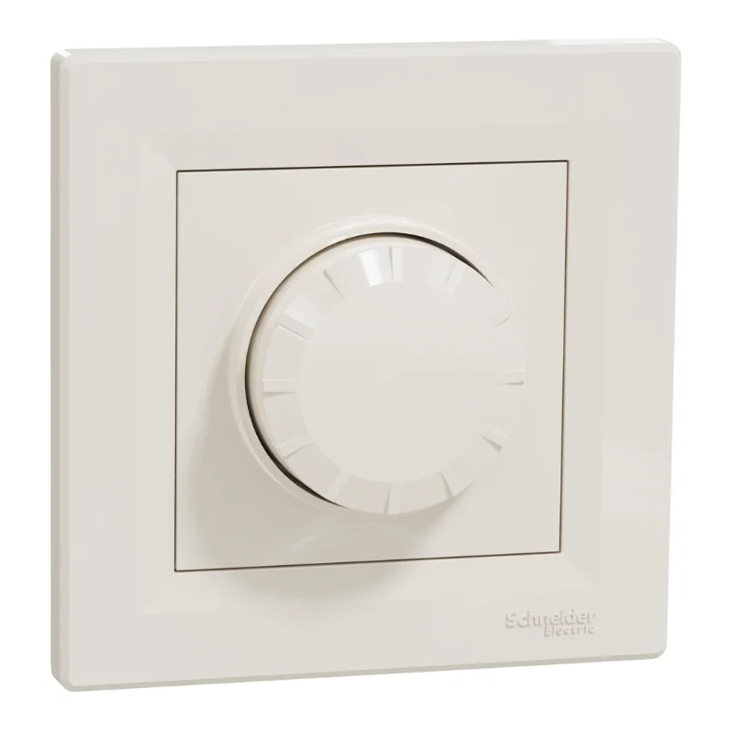 Schneider Electric Rotary dimmer two-way switch R: 3-370W, LED: 0-200W with frame, Cream - SCHNEIDER ELECTRIC Asfora EPH6800123