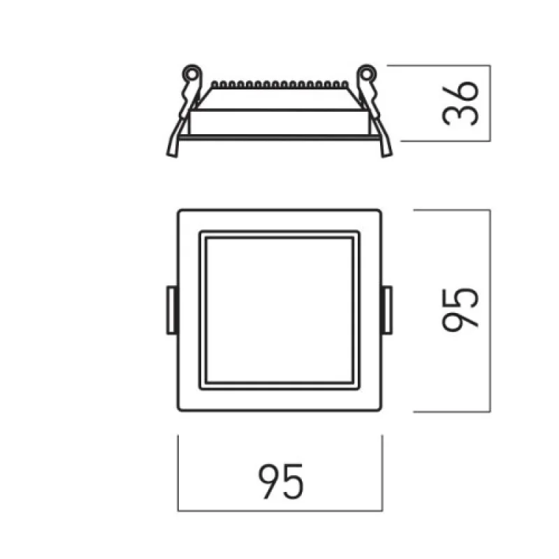 Xevo Square EVS01CCTSWH – Arelux LED panel for recessed mounting in white matt, 1X8W, 3000K