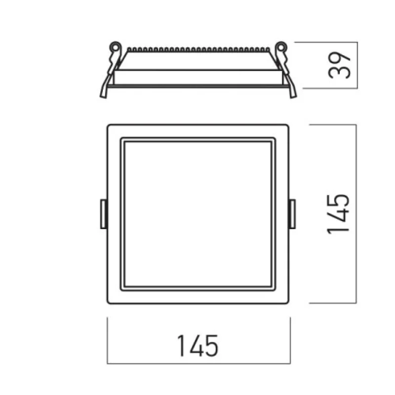 Xevo Square EVS02CCTSWH – Arelux LED panel for recessed mounting in white matt, 1X13W, 3000K