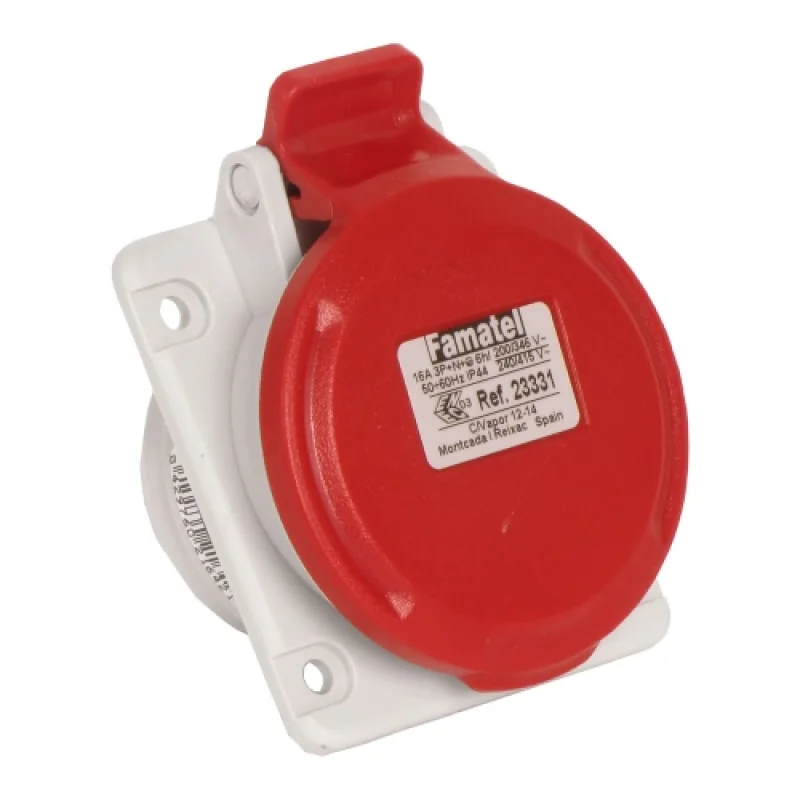 Famatel Socket panel mounting angled 3P+E 16A 400V IP54 - Famatel SpeedPRO FR23330