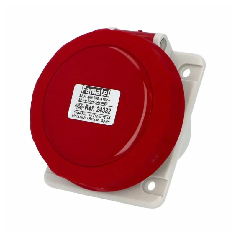 Famatel Контакт панелен монтажн наклонен 3P+E 32A 400V IP67 - Famatel SpeedPRO FR24332