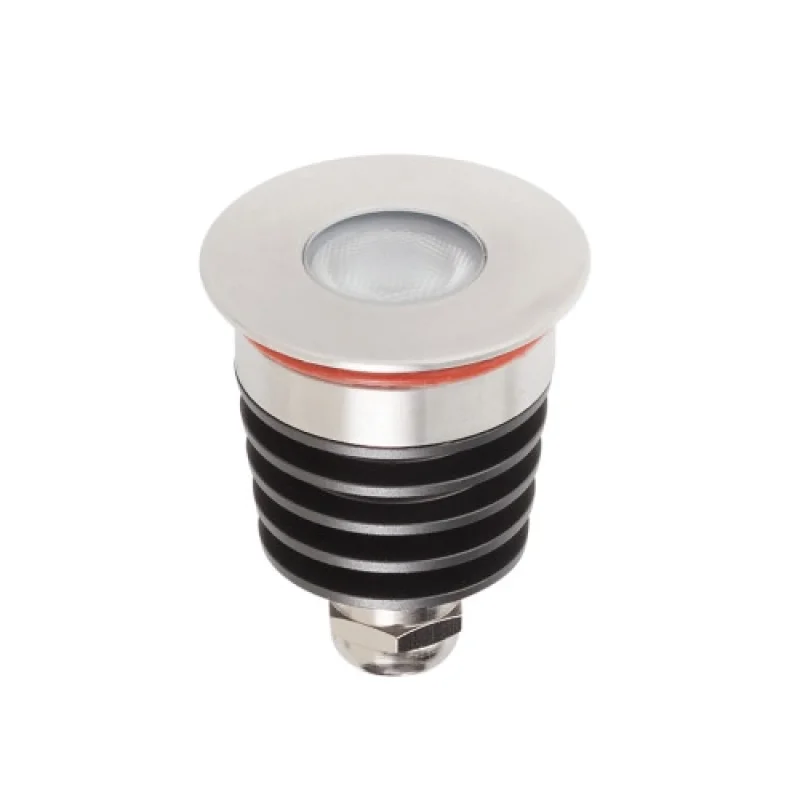 In-Ground Lights Xground Dc GD13UWW45 – Arelux LED downlight for recessed mounting in ground in stainless steel, 1X3W, 2700K